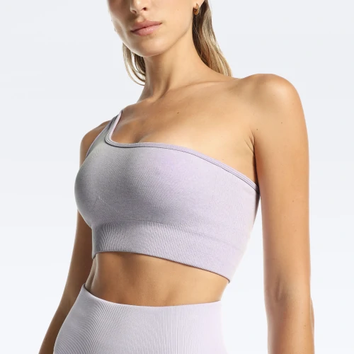 Ice Ice Baby Sport BH mit asymmetrischem Trager Light Purple Melange Leistung Sport Prozis