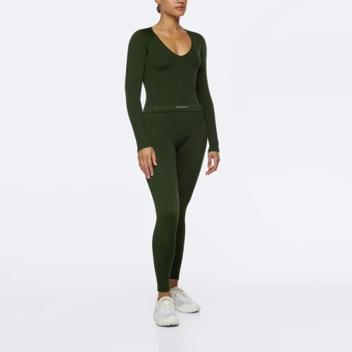 Free Spirit Medium Waist Leggings Dark Green