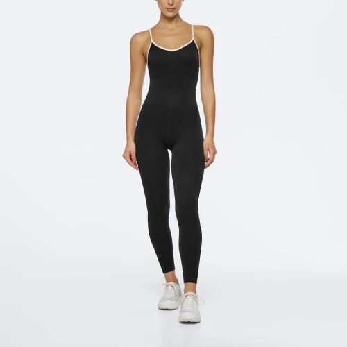 Black sport jumpsuit sales