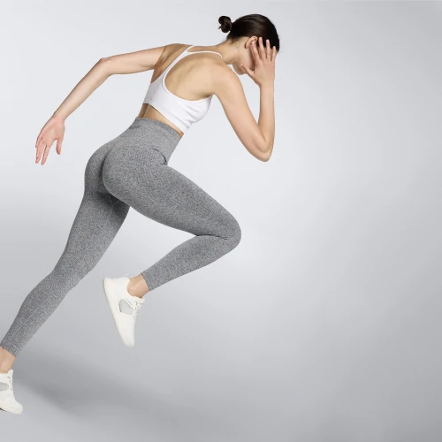 Gym Tonic Medium Waist Leggings Gray Melange Clothing Prozis