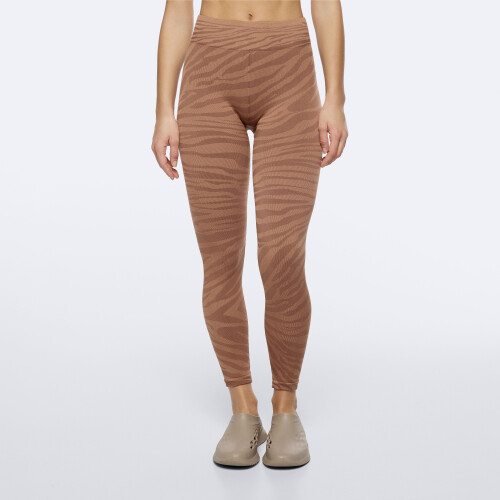Workout Zebra Regular Waist Leggings Camel