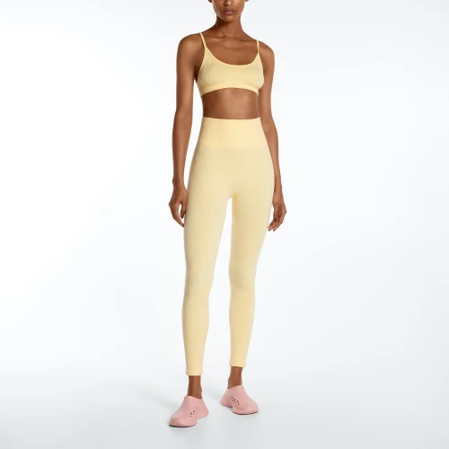 High waisted yellow leggings clearance