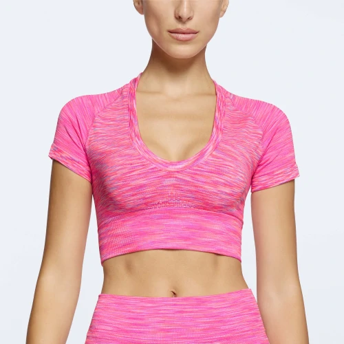 Shapeshifter Crop T Shirt Neon Pink Bekleidung Prozis