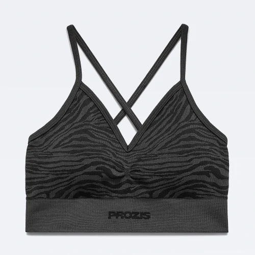 Soutien gorge Sport Workout Zebra Black Gray Vetements Prozis