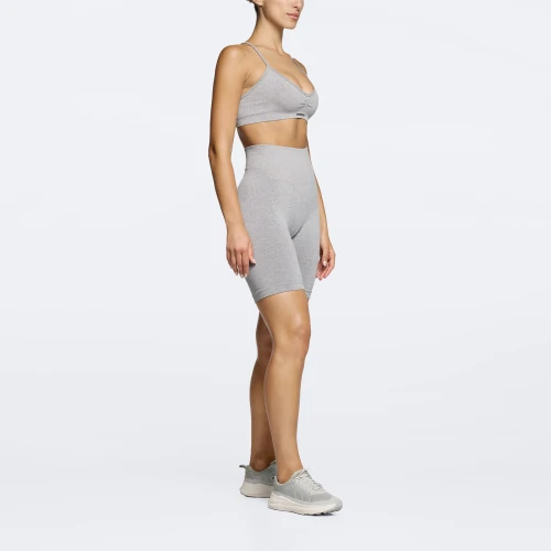 Alpine High Waist Cycling Shorts Light Gray Melange Performance Sports Prozis
