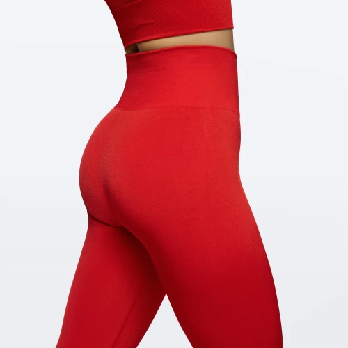 Red high waisted leggings deals