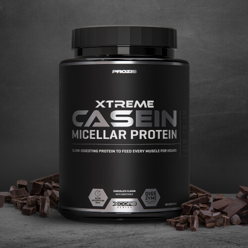 Protéines CASÉINE Prozis Xtreme 2000 G - Saveur Vanille - Digestion Lente - Date De Péremption 07/2026 - Neuf