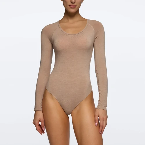Active Wool LS Bodysuit Beige Clothing Prozis