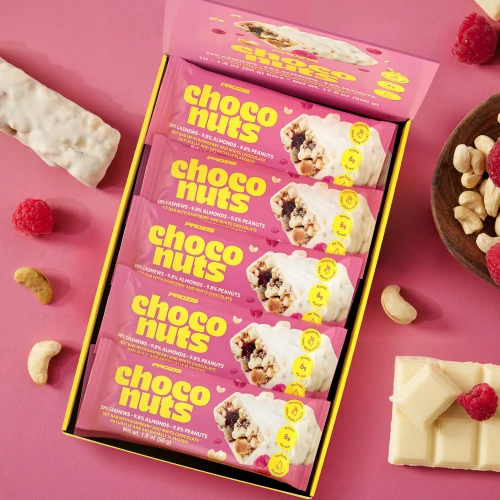 ChocoNuts - Cashew & Raspberry - White Choco 10 ct - Bars & Snacks