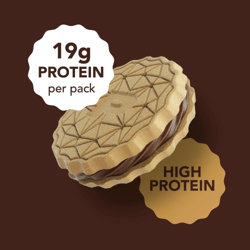 Double Creamy Protein Cookies 2 ct (pack of 4) - Chocolate & Hazelnut Cream (4)