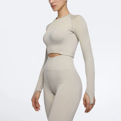 Power Peach Girls LS Crop Top (2)