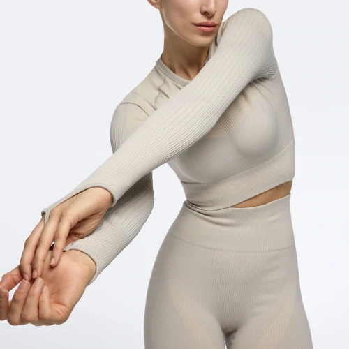 Power Peach Girls LS Crop Top (4)