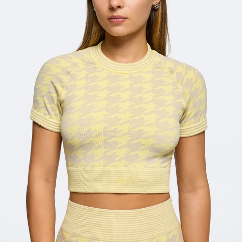 Crop T-Shirt Houndstooth Harmony (3)