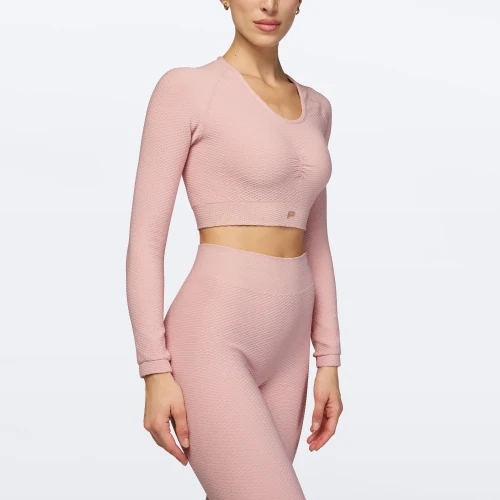 Crop Top à Manches Longues Peach Perfect FX Glitter (2)