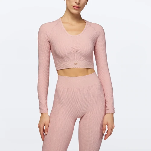 Crop Top à Manches Longues Peach Perfect FX Glitter (3)