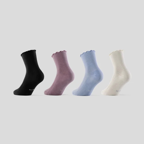 SoulSkin Ruffle Ankle Socks - 4 Pack (2)
