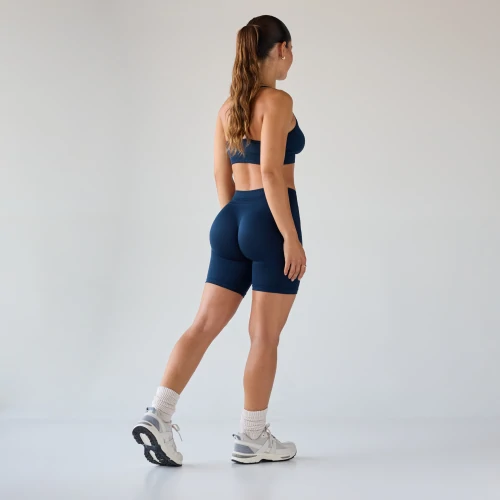 Pantaloncini da bici da allenamento in cotone a vita alta a