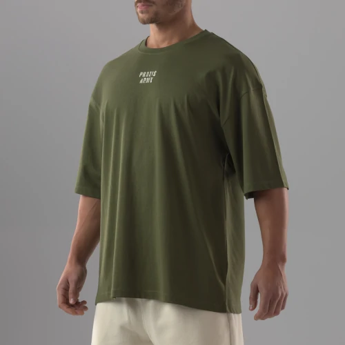 T-Shirt Oversized Army Overcome  (2)