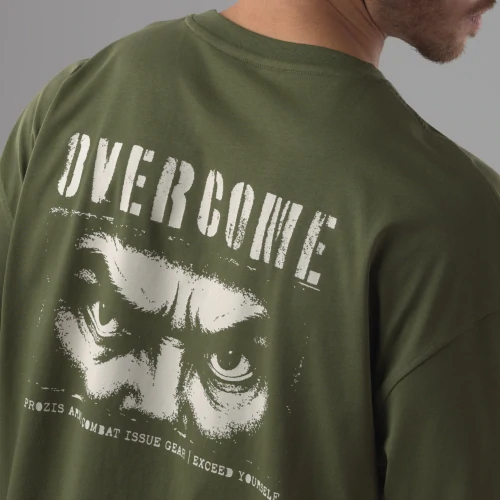 T-Shirt Oversized Army Overcome  (5)