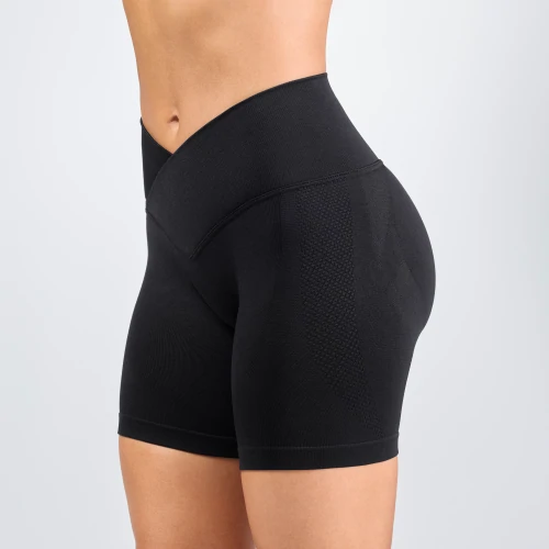 MuseFit Front V Shorts mit mittelhohem Bund (2)