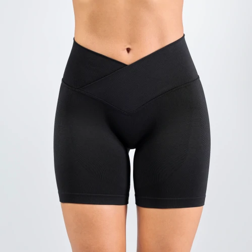MuseFit Front V Shorts mit mittelhohem Bund (3)