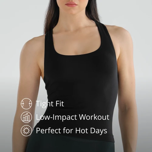 Athleisure RacerBack Tank Top - Black (2)