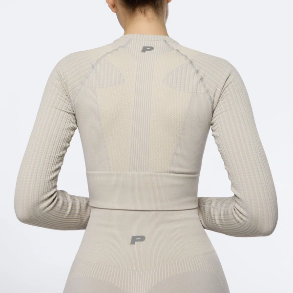 Power Peach Girls LS Crop Top