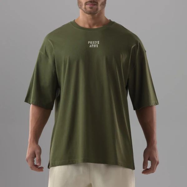 T-Shirt Oversized Army Overcome 