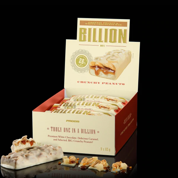 Billion - Barrita proteica de cacahuete y chocolate blanco x 9
