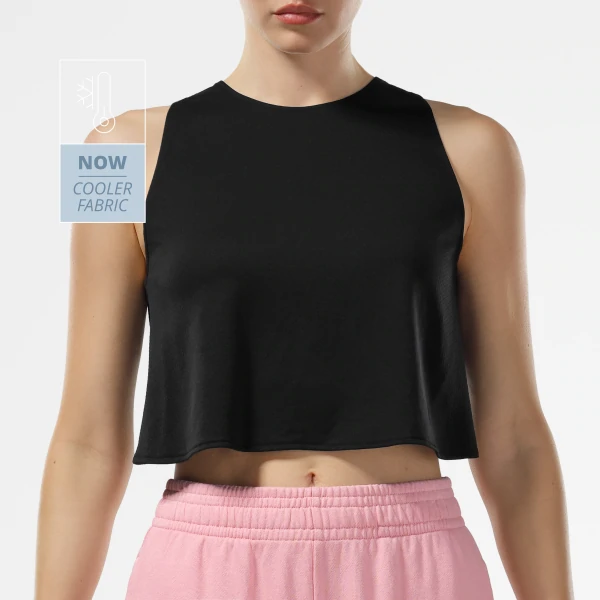 Athleisure Crossover Crop Top - Black