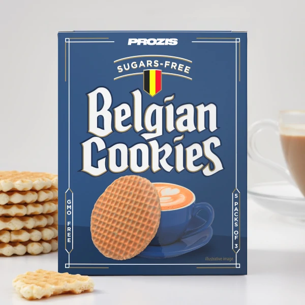 Zuckerfreie belgische Kekse (5 Packungen mit je 3 Stück)