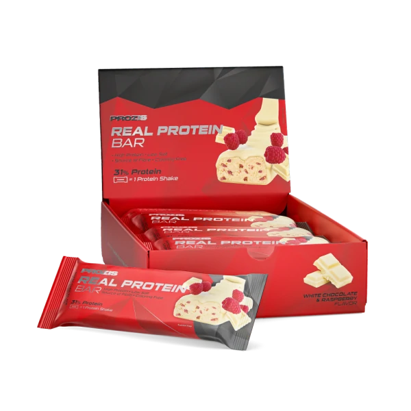 Real Protein Bar - Chocolat Blanc et Framboise x 8