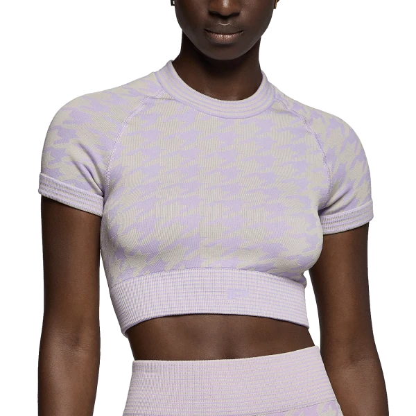 Crop T-Shirt Houndstooth Harmony