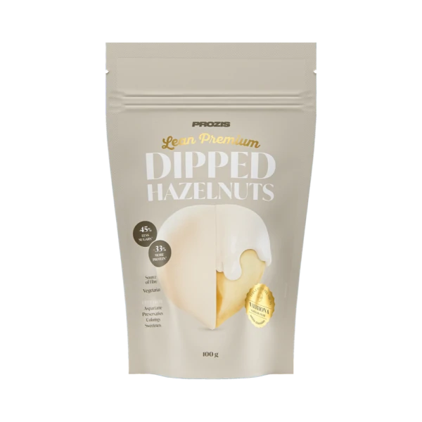 Lean Premium Dipped Hazelnuts - White Chocolate 100 g