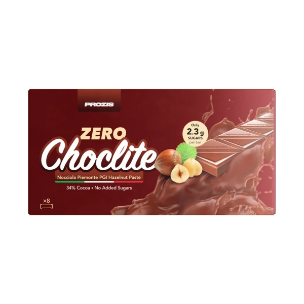 Zero Choclite - Milk Chocolate & Hazelnut Paste - 8 bars