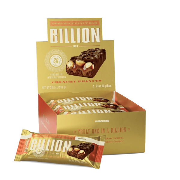 Billion Protein Peanut Bar 9 ct Milk Chocolate & Crunchy Peanuts