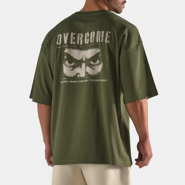T-Shirt Oversized Army Overcome 