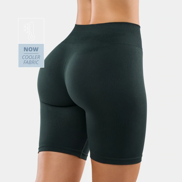 Short Cycliste Taille Mi-Haute Athleisure - Vert Foncé