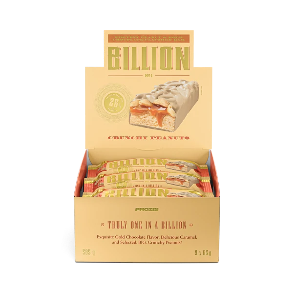 Billion - Barre Protéinée aux Cacahouètes et Gold Chocolate x 9