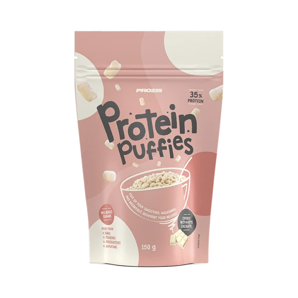 Protein-Puffies - Weißer Schokoladenüberzug 150 g