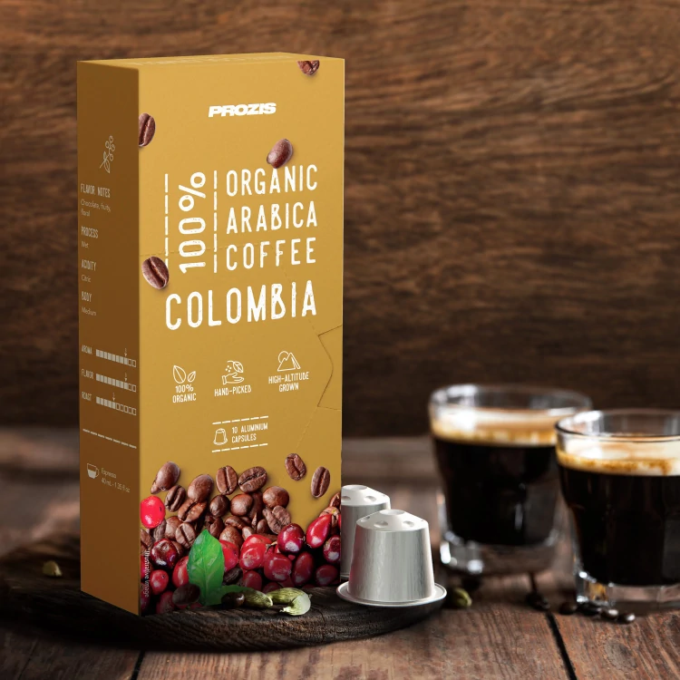 Café 100% arábica orgánico - Colombia 30 cápsulas