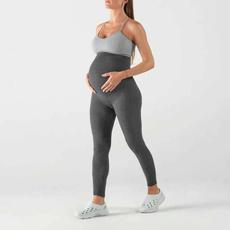 Pregnancy Leggings - Dark Gray Melange