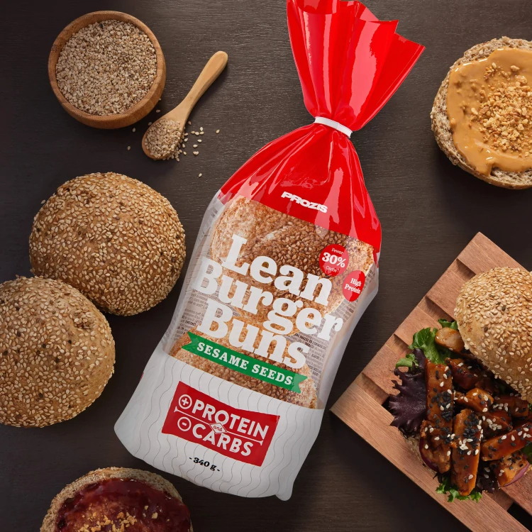 Lean Burger Buns - Pan de hamburguesa con semillas de sésamo 340 g
