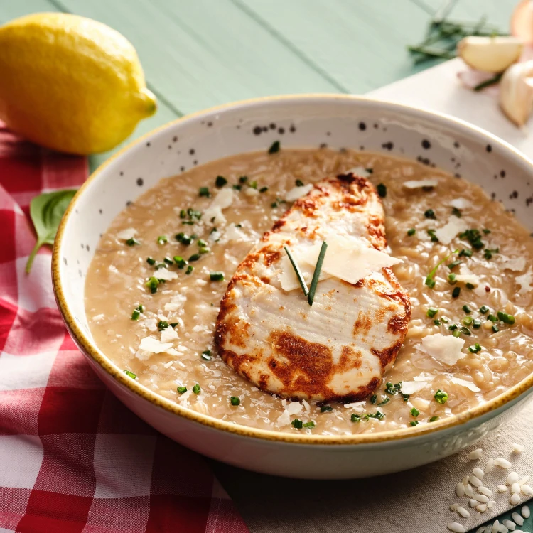 Peito de Frango Assado com Risotto de Limão