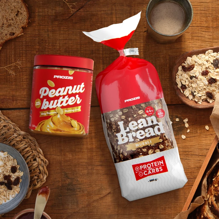 Lean Bread - Pan con muesli 360 g + Crema de cacahuete 500 g
