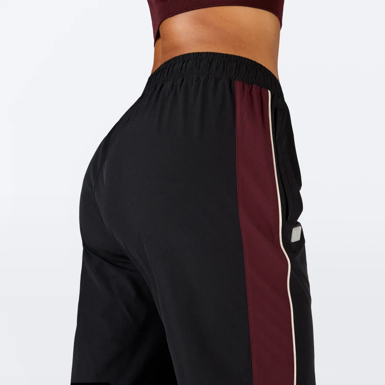 Athletic Track Pants - Black / Bordeaux