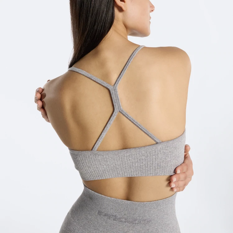 Tough Enough Sports Bra - Light Gray Melange