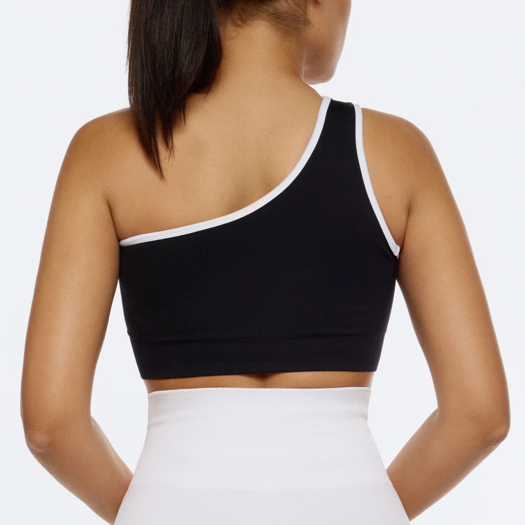 Ice Ice Baby NRG One Shoulder Sports Bra - Black