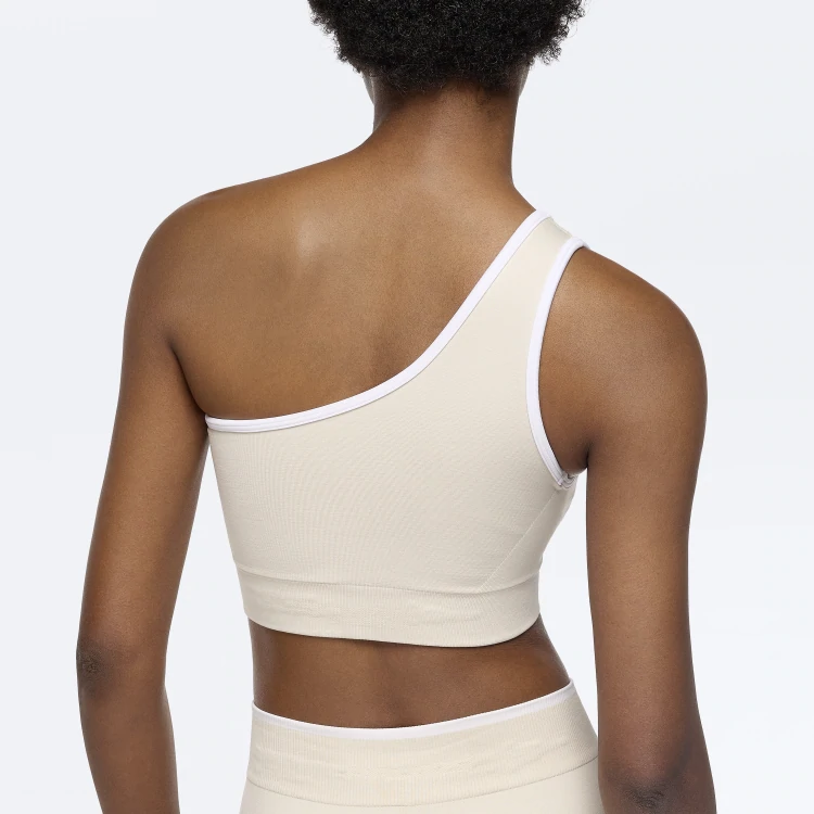 Ice Ice Baby NRG One Shoulder Sports Bra - Off White