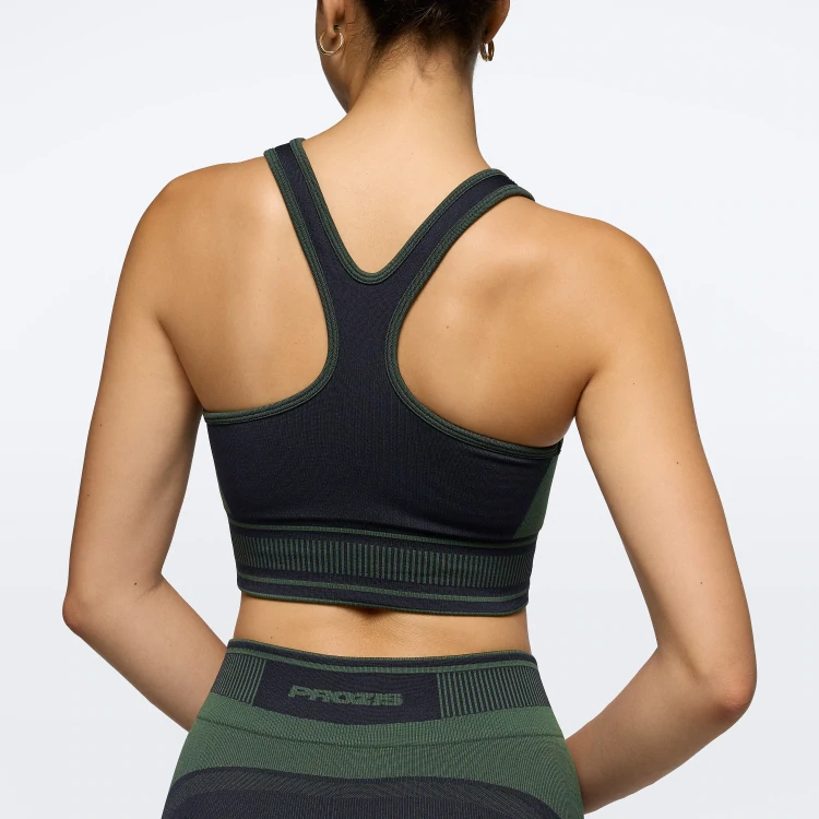 Rush Hour Sports Bra - Navy Blue / Green